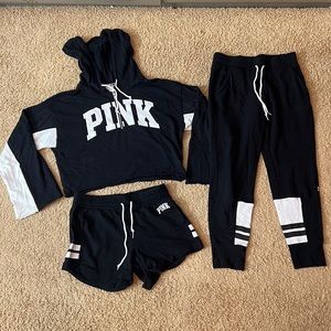 Pink Victoria secret sweatsuit & shorts